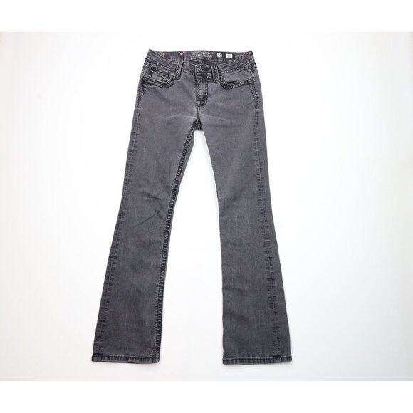 Jeans Femme Red Engine Taille 29 - Coupe Straight Stretch - Noir Délavé - Occasion Très Bon état